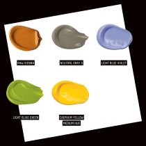 SET ACRYLIQUE BASCIS LIQUITEX PEINTURE SUR TISSU