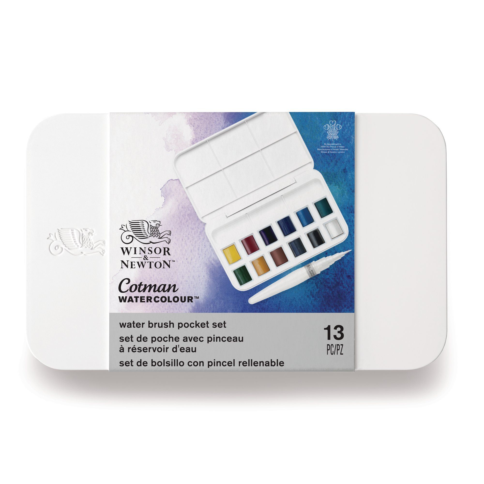 SET AQUARELLE 12 1/2 GODETS + PINCEAU A RESERVE D'EAU COTMAN