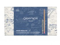 SET COULEUR CARAN D\'ACHE MULTI-PRODUITS TOILE DE JOUY - 10 Crayons Aquarellables  + 10 N&eacute;ocolor II