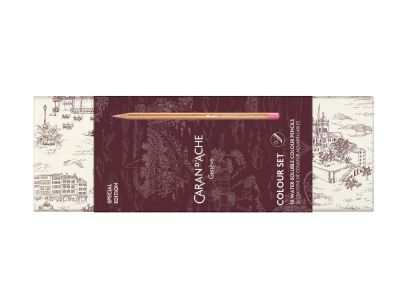 SET COULEUR CARAN D\'ACHE TOILE DE JOUY 10 Crayons Aquarellables