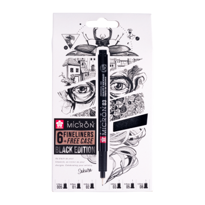 SET DE 6 PIGMA NOIRS + POCHETTE OFFERTE  