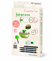 Set Japanese food, 5 pcs.  (ABT-195, ABT-761, ABT-873, WS-EFL-H-005, papier aquarelle), feuille avec contours