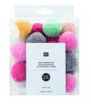 SET POMPONS MIXTE PASTEL