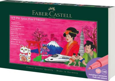 SET TOKYO FEUTRES PITT ARTIST PEN FABER CASTELL X12