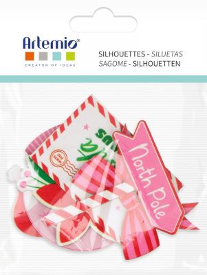 SILHOUETTES BOIS COLOREES SANTA BABY