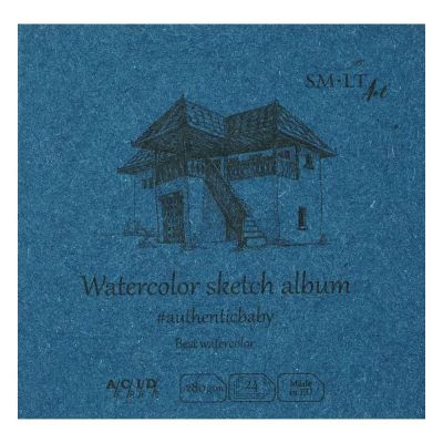 SM-LT Mini bloc dessin carr�-Aquarelle-grain fin-9x9cm-24 fles-280gsm