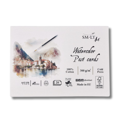 SMLT CARTES POSTALES PAPIER AQUARELLE 100% COTON 300G 10.5x15cm