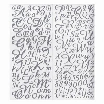 STICKERS ALPHABET PAILLETTE ARGENT