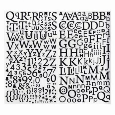STICKERS ALPHABET PAILLETTE NOIR