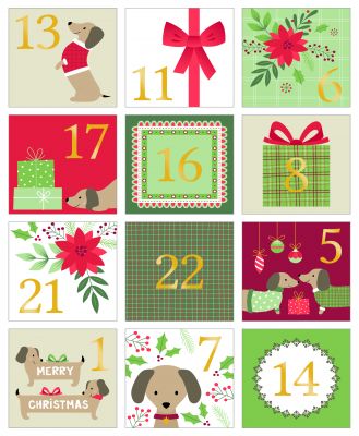 STICKERS CARRES WOOFY CHRISTMAS