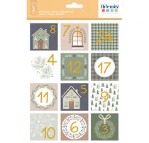 STICKERS CHIFFRES DE L\'AVENT CARRES HOME FOR CHRISTMAS
