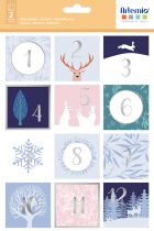 STICKERS CHIFFRS DE L\'AVENT CARRES FOILS HIVER ENCHANTE