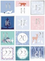 STICKERS CHIFFRS DE L\'AVENT CARRES FOILS HIVER ENCHANTE