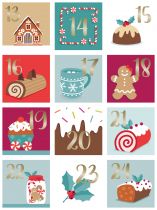 STICKERS DE L\'AVENT CARRES NOEL A CROQUER