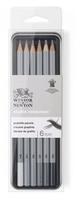 STUDIO COLLECTION - BO�TE M�TAL 6 CRAYONS GRAPHITE