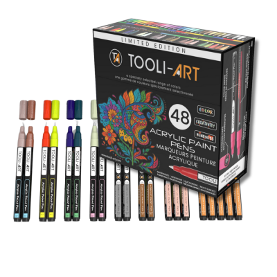 TOOLI Marqueur Acryl 48 couleurs EF 0.7mm 