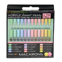 TOOLI Marqueur Acryl Set Macarons 12 couleurs EF 0.7mm 