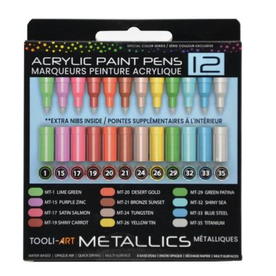 TOOLI Marqueur Acryl Set Metallics 12 couleurs EF 0.7mm 
