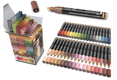 TOOLI Marqueur Acryl Set Nature 36 couleurs EF 0.7mm 