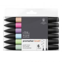 W&N BRUSHMARKER SET 6PC TONS PASTELS