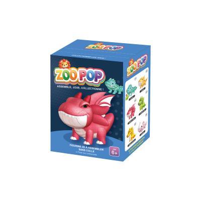 ZOO POP FIGURINE 3D DRAGONS - DRAGON ROUGE